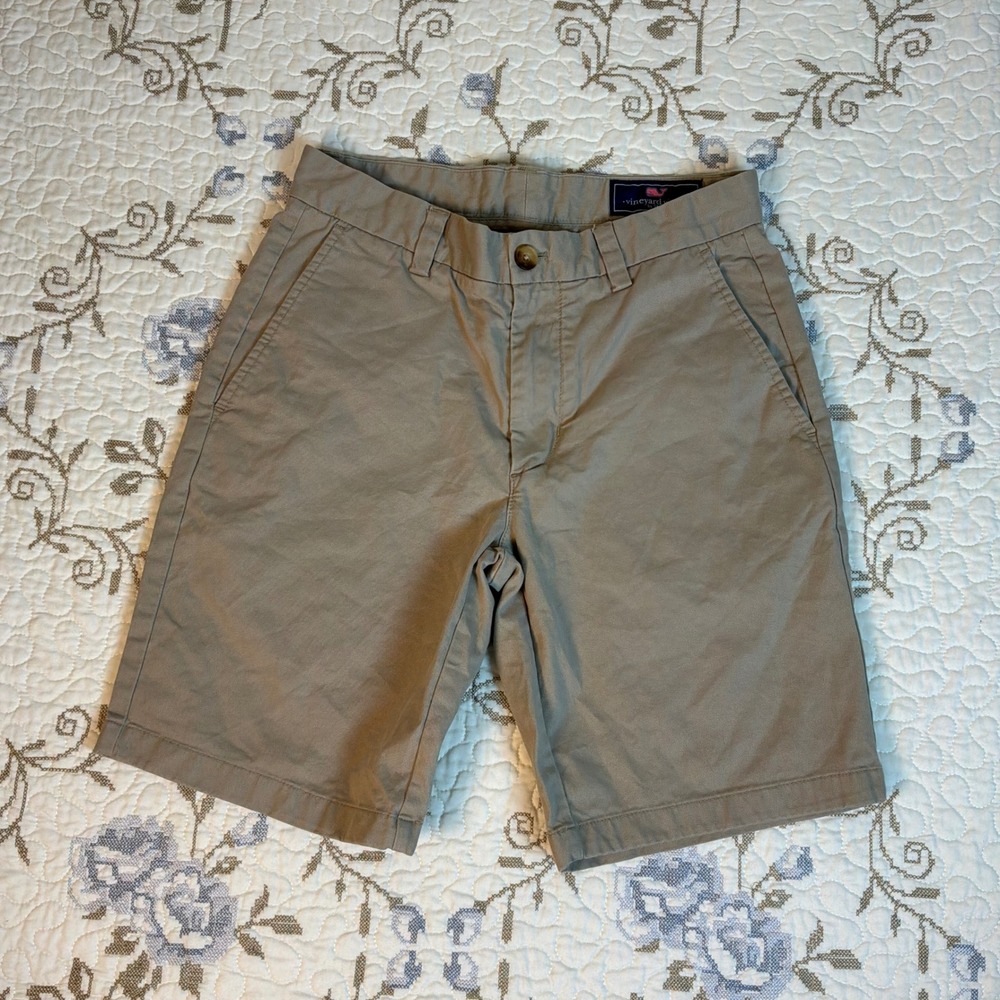 Vineyard Vines Chino Shorts Boys 14 Khaki Good Classic Cotton Twill‎